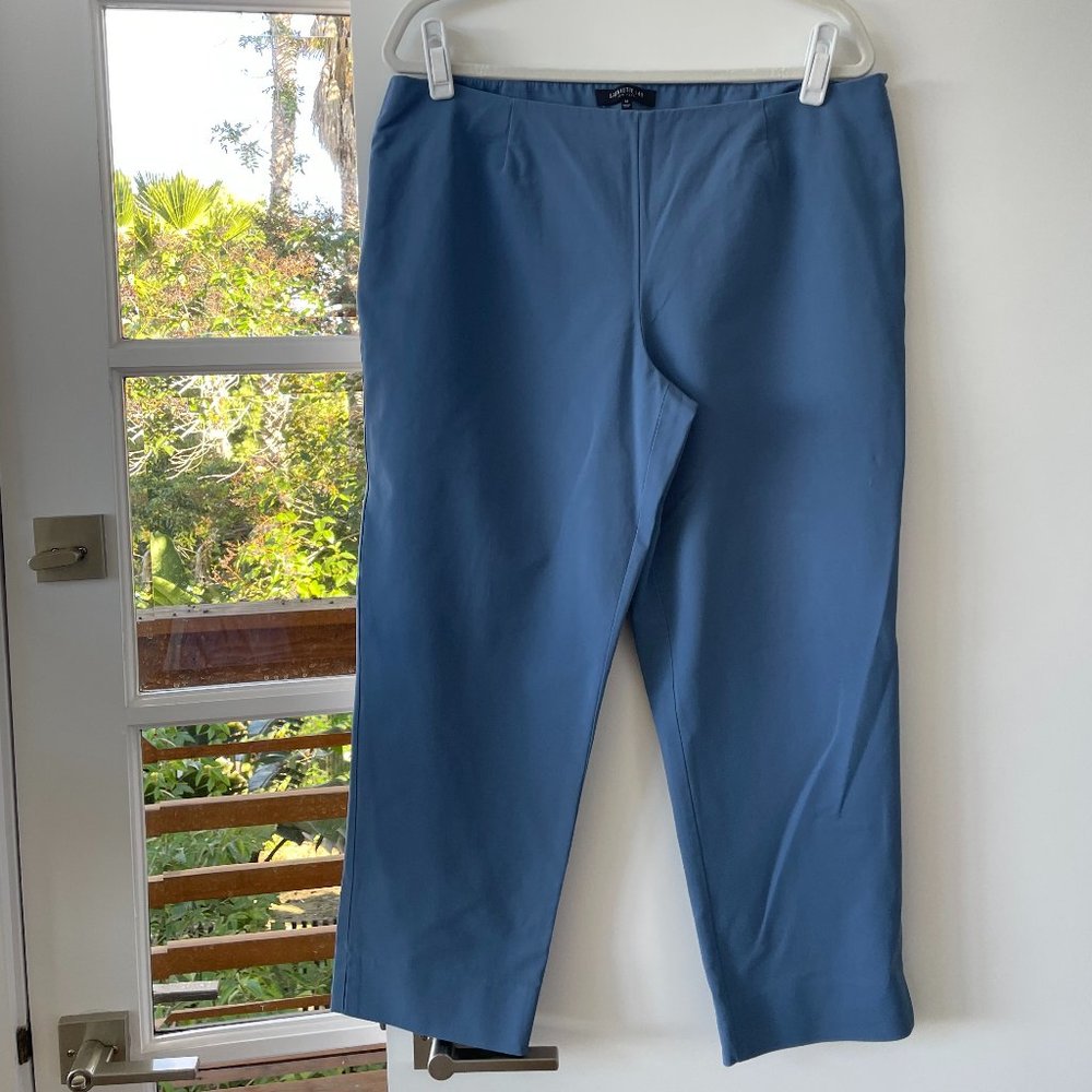 Lafayette 148 New York Cropped Side‎ Zipper Pants in Periwinkle Blue, Size 14